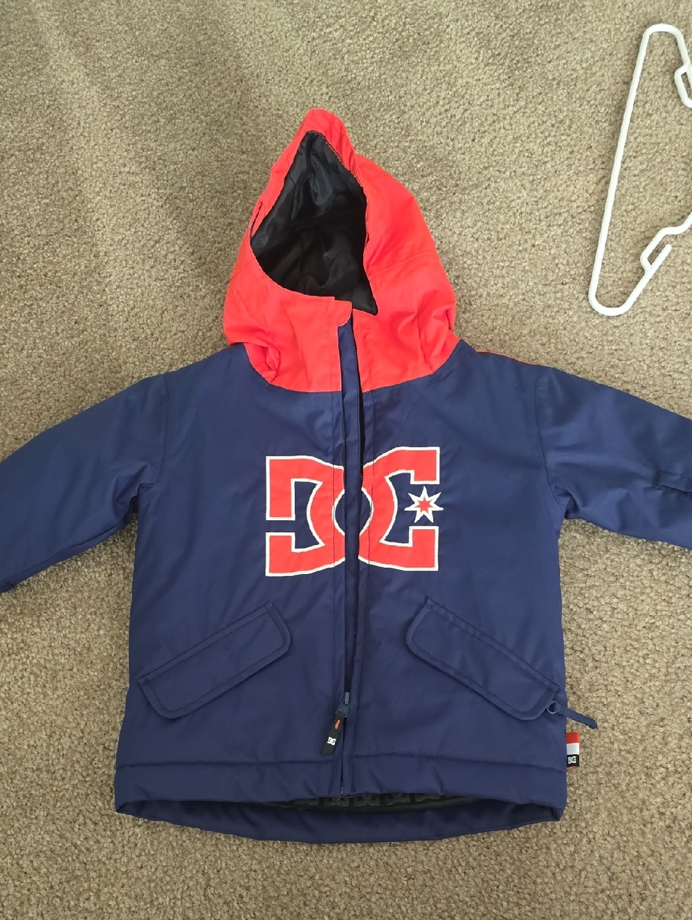 DC Kids' Navy and Orange Snow Jacket Size 3t